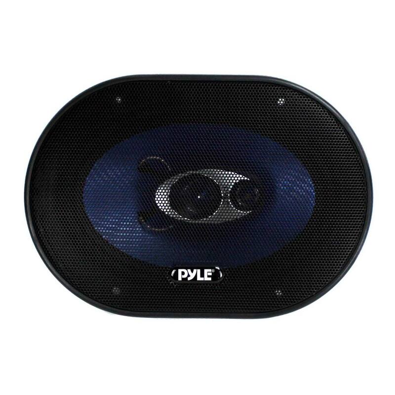 PYLE 6 in. x 8 in. 360-Watt Blue Pair 3-Way Car Coaxial Audio Speakers Stereo - PL683BL