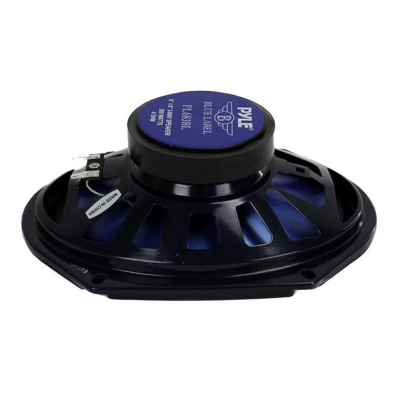 PYLE 6 in. x 8 in. 360-Watt Blue Pair 3-Way Car Coaxial Audio Speakers Stereo - PL683BL