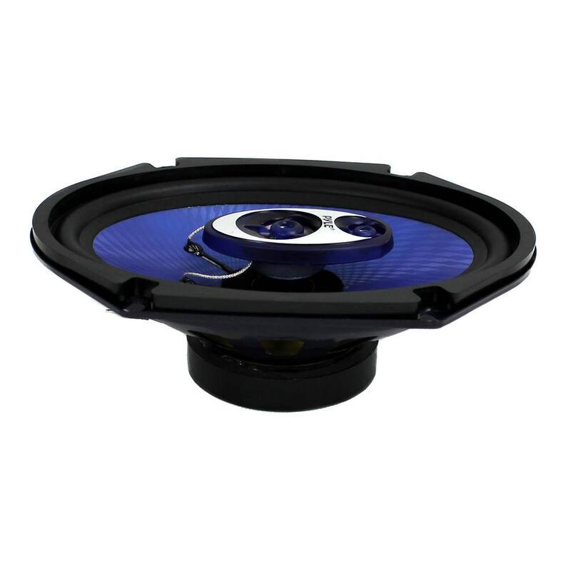 PYLE 6 in. x 8 in. 360-Watt Blue Pair 3-Way Car Coaxial Audio Speakers Stereo - PL683BL