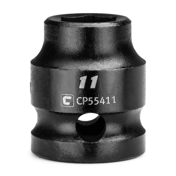 Capri Tools 1/2 in Drive 11 mm 6-Point Metric Stubby Impact Socket - CP55411