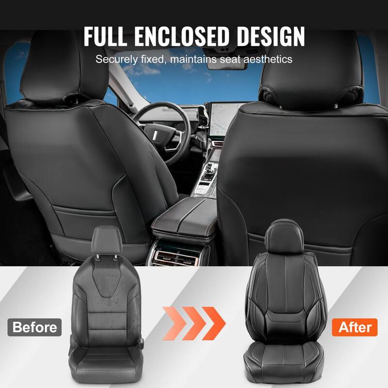 VEVOR Seat Covers, Universal Car Seat Covers Full Set Seats, Front and Rear Seat, 13 pcs Faux Leather Seat Cover - ZTHSPGTDSTYXSX615V0-0805