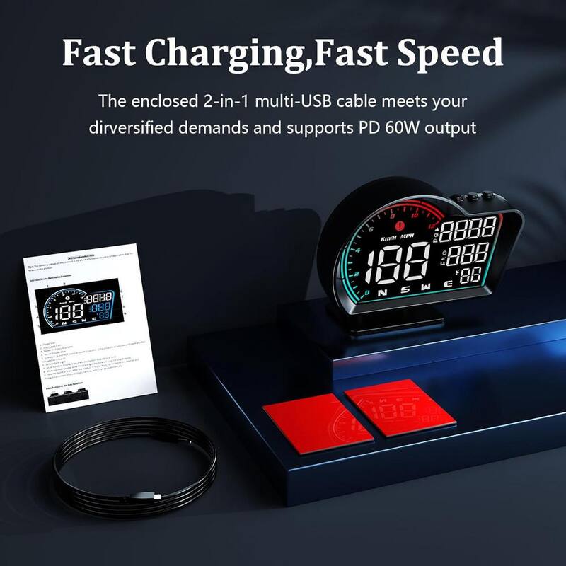 Etokfoks Heads Up Display for Cars GPS Speedometer Suitable for All Cars, Head up Display MPH, USB Connection Plug-and-Play - MLSA04-3LT213