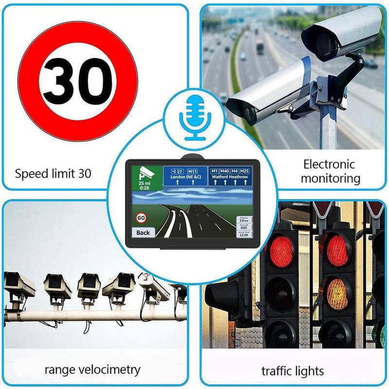 Etokfoks GPS Navigation for Car 2024 Map 7 in. Touch Screen GPS Voice Turn Direction Guidance Support Speed and Red Light Warning - MLSA04-3LT215