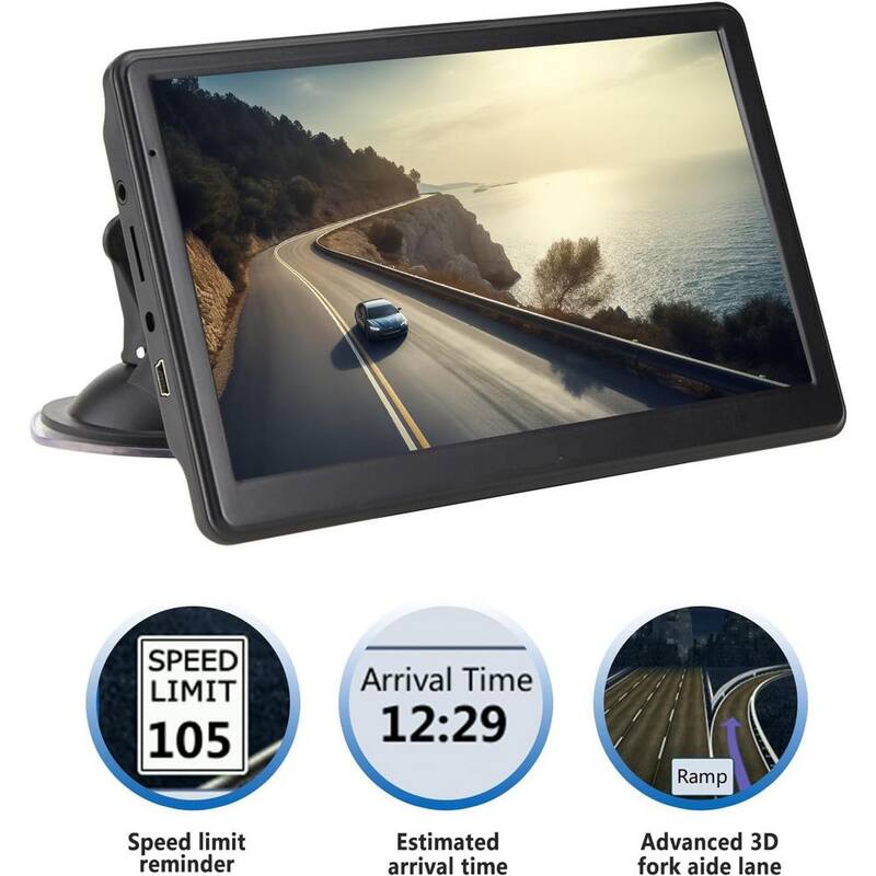 Etokfoks GPS Navigation for Car 2024 Map 7 in. Touch Screen GPS Voice Turn Direction Guidance Support Speed and Red Light Warning - MLSA04-3LT215
