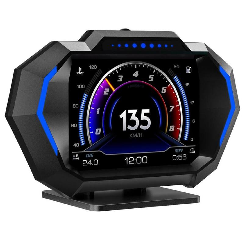 Etokfoks Heads Up Display for Car, OBD+GPS Multi-Data Monitor Digital Speedometer, Overspeed Alarm RPM Pressure Smart Gauge HUD - MLSA04-3LT223