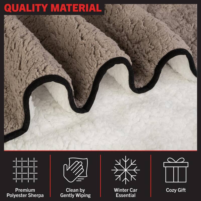 Stalwart Heated Blanket 2-Pack - Portable 12-Volt Electric Travel Blanket Set for Car, Truck, or RV (Gray) - 75-CAR2016