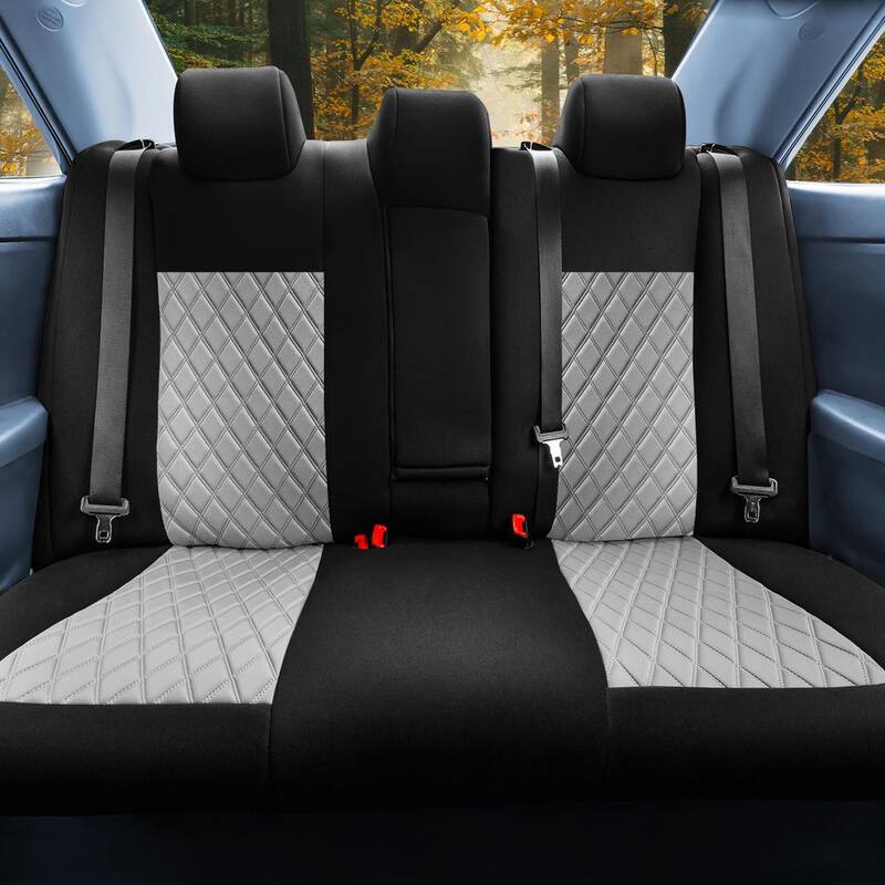 FH Group Neoprene Waterproof Custom Fit Seat Covers for 2012 - 2017 Toyota Camry LE to SE to XSE to XLE - DMCM5005GRAY-REAR
