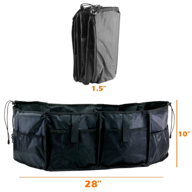 Armor All 12 Compartment Universal Car Trunk Organizer Built-In Cooler, Collapsible - ACO7-1005-BLK