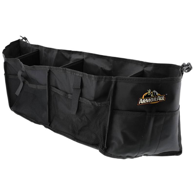 Armor All 12 Compartment Universal Car Trunk Organizer Built-In Cooler, Collapsible - ACO7-1005-BLK