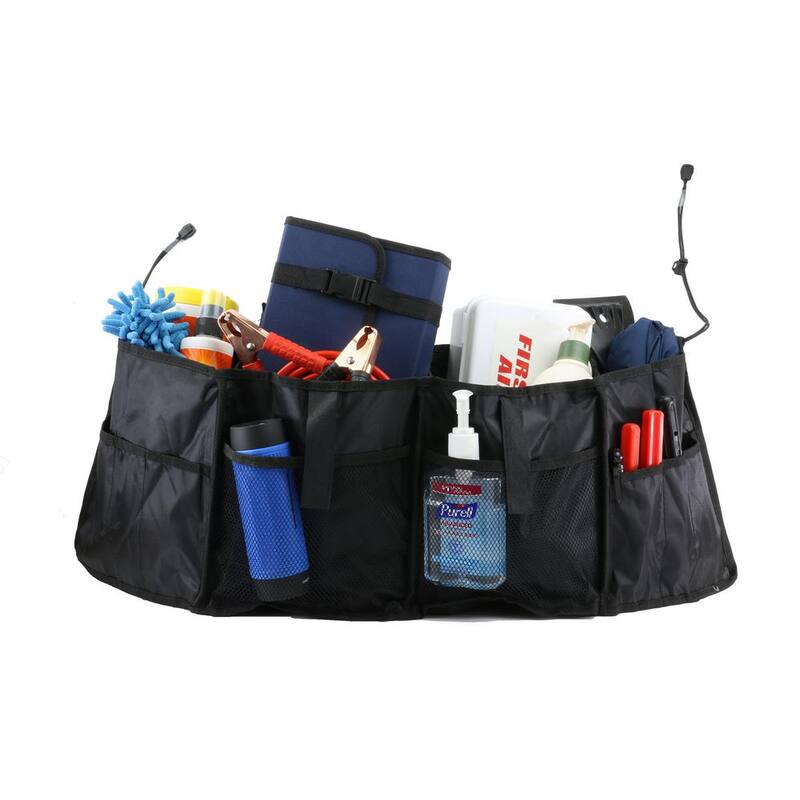 Armor All 12 Compartment Universal Car Trunk Organizer Built-In Cooler, Collapsible - ACO7-1005-BLK