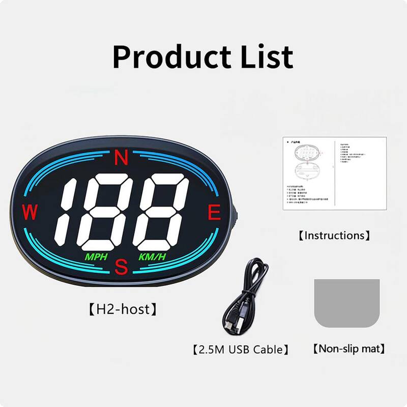 Etokfoks Car Head Up Display Digital Speedometer GPS HUD Car Head Up Display with Speed Compass MPH Plug and Play for All Cars - MLSA04-3LT216