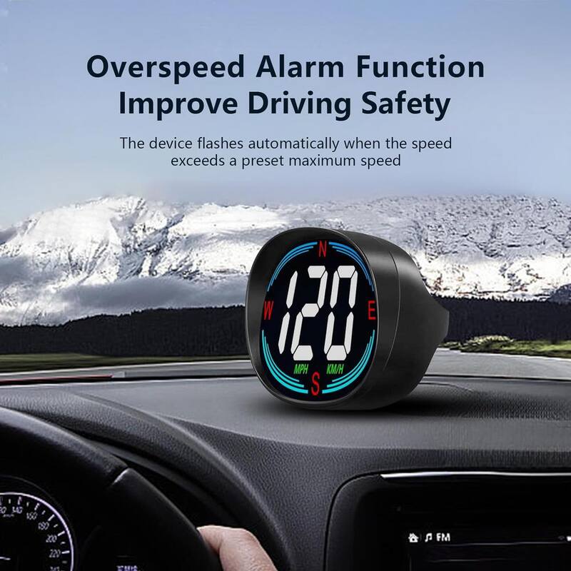 Etokfoks Car Head Up Display Digital Speedometer GPS HUD Car Head Up Display with Speed Compass MPH Plug and Play for All Cars - MLSA04-3LT216