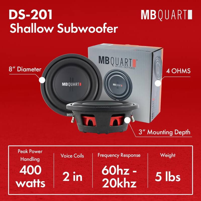 MB QUART Discus Series 8 in. 400-Watt Shallow Subwoofer - DS1-204