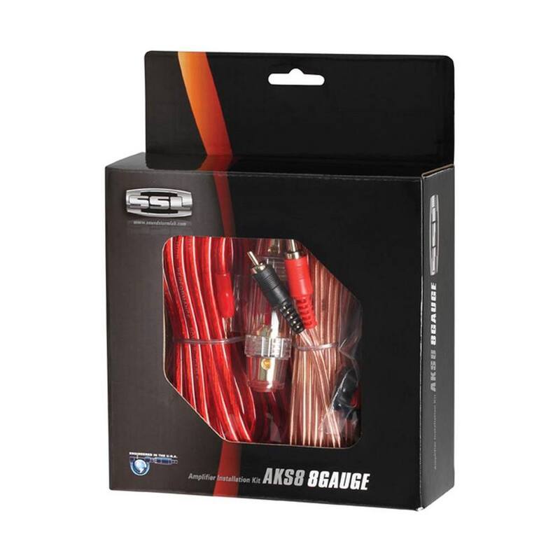 SOUND STORM 8-Gauge Ga Car Amplifier Amp Complete Kit Wiring Installation+RCA (2-Pack) - 2 x AKS8