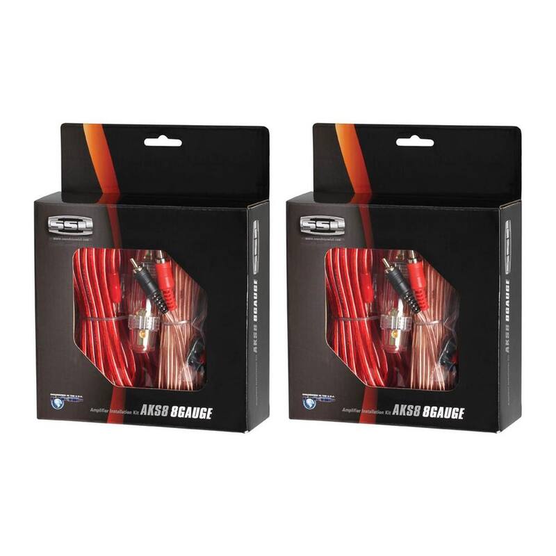 SOUND STORM 8-Gauge Ga Car Amplifier Amp Complete Kit Wiring Installation+RCA (2-Pack) - 2 x AKS8