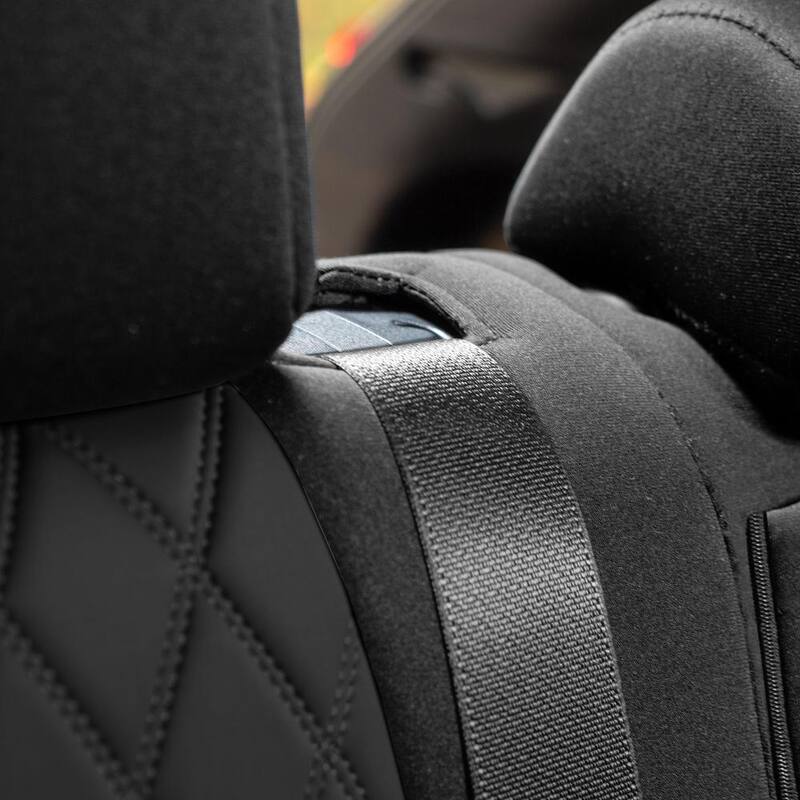 FH Group Neosupreme Custom Fit Seat Covers for 2019-2024 Toyota Rav4 LE to XLE to Limited - DMCM5011BLACK-REAR