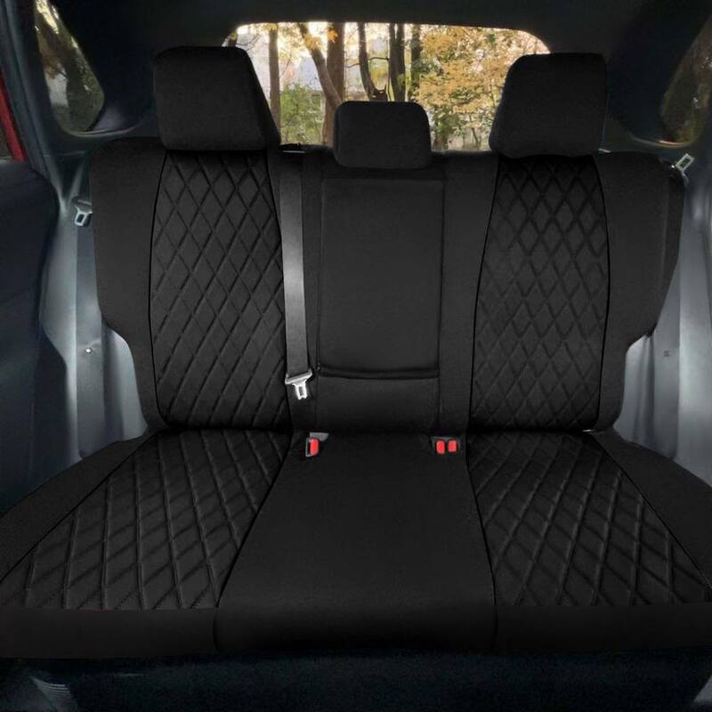 FH Group Neosupreme Custom Fit Seat Covers for 2019-2024 Toyota Rav4 LE to XLE to Limited - DMCM5011BLACK-REAR