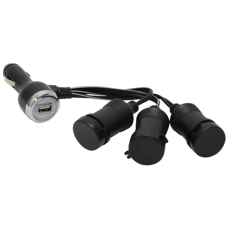 MobileSpec 12-Volt 3-Way Adapter with USB Port - MS211USBBL