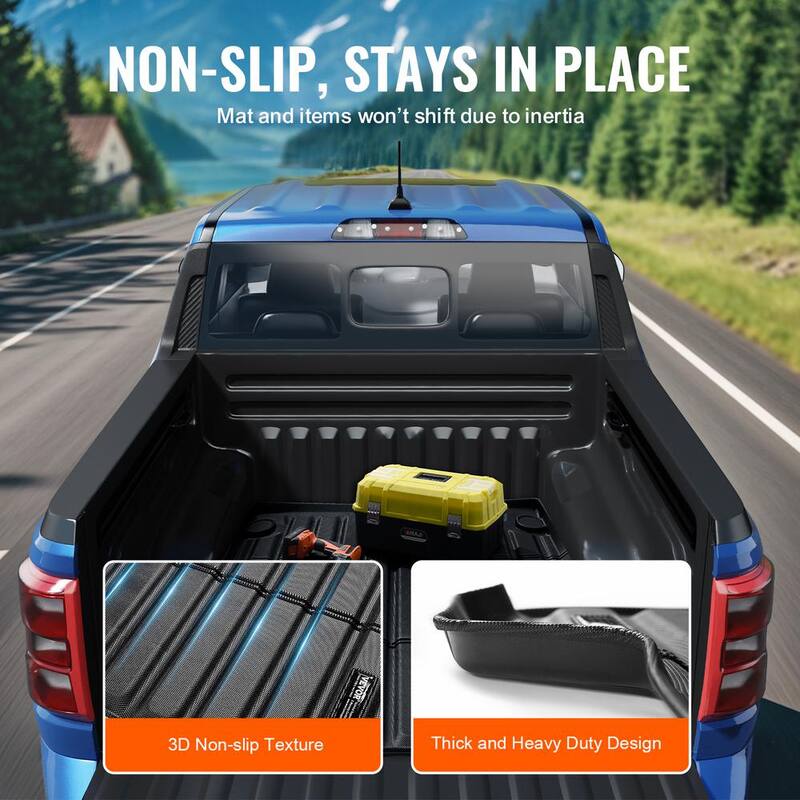VEVOR Truck Bed Mat,Compatible with Ford Maverick,TPE Truck Bed Liner Mat Fits for 5 ft. Bed,Thick and Heavy-Duty - TPEKCCCDTPEF70ESXV0