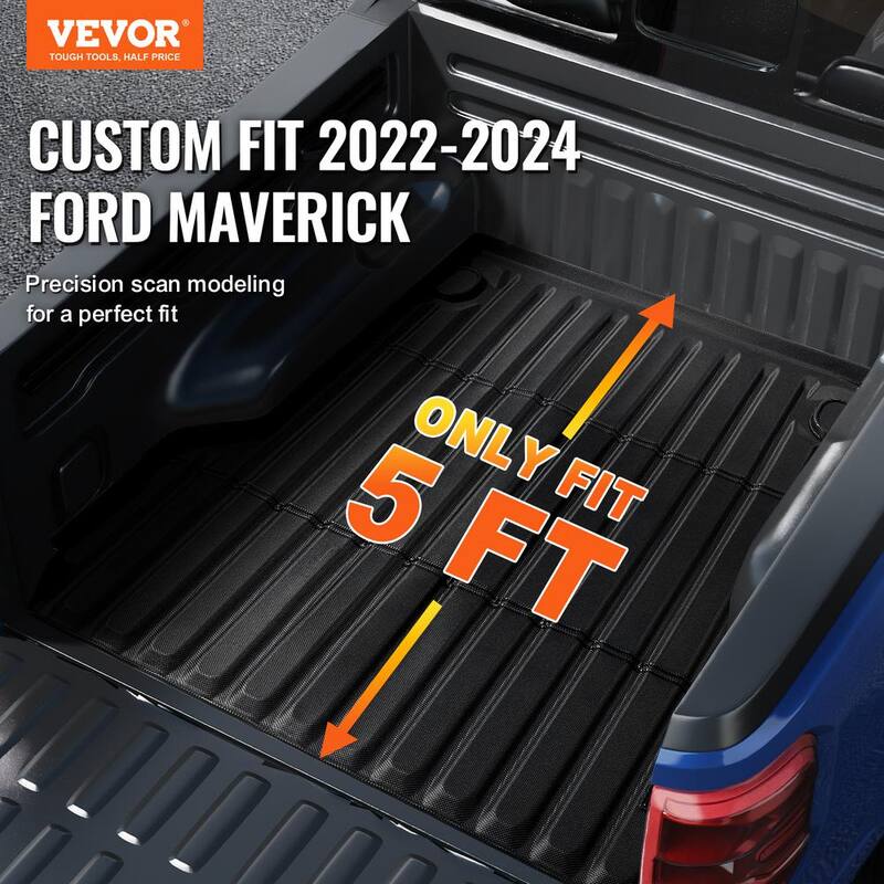 VEVOR Truck Bed Mat,Compatible with Ford Maverick,TPE Truck Bed Liner Mat Fits for 5 ft. Bed,Thick and Heavy-Duty - TPEKCCCDTPEF70ESXV0