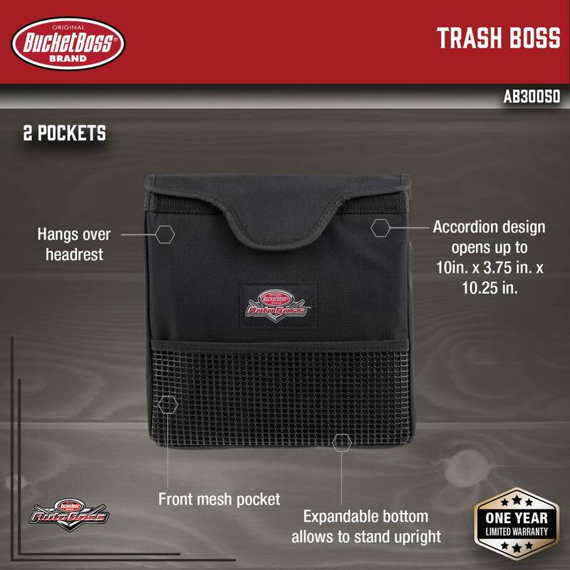 BUCKET BOSS Auto Boss Car Accessory Interior Waste Basket Trash Can - AB30050