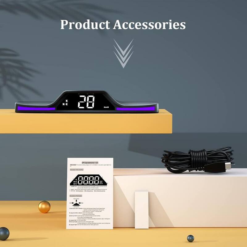 Etokfoks Heads Up Display for Cars Digital GPS Speedometer for Car with MPH/Fatigue Driving Alarm/Speed Alarm/USB Plug and Play - MLSA04-3LT220