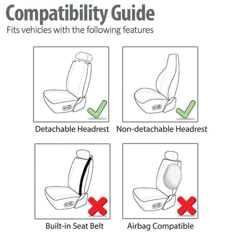 FH Group Classic Cloth 47 in. x 23 in. x 1 in. Front Set Seat Covers - DMFB102BLACK102