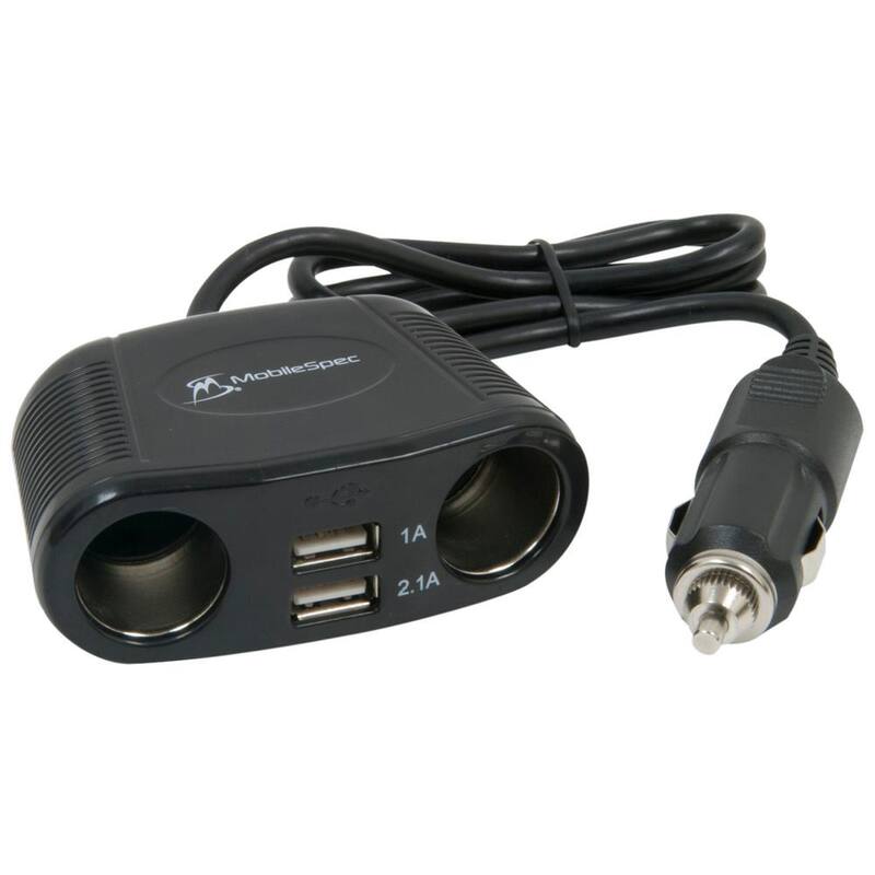 MobileSpec 12-Volt 2-Way Adapter with 2 USB Ports - MS431USB