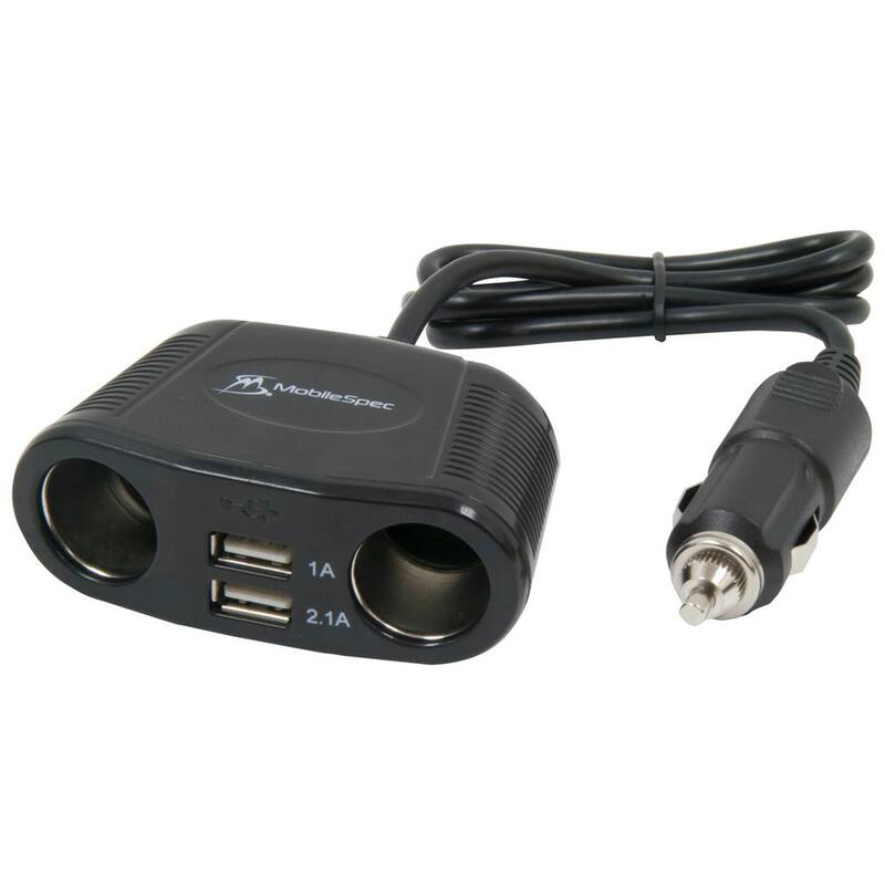MobileSpec 12-Volt 2-Way Adapter with 2 USB Ports - MS431USB