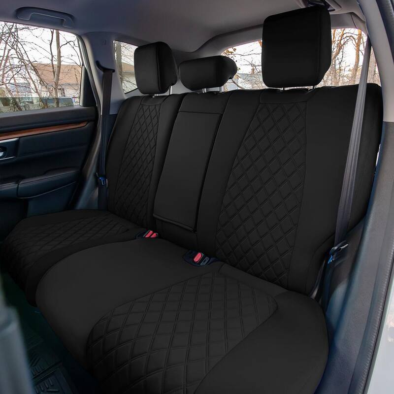 FH Group Neoprene Custom Fit Rear Set Seat Covers for 2017-2022 Honda CR-V LX EX and EX-L - DMCM5014BK-RR