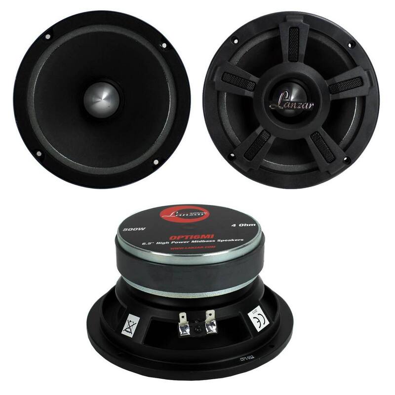 LANZAR OPTI6MI 6.5 in. 1500W Car Mid bass Mid Range Audio Power Speakers - 3 x OPTI6MI