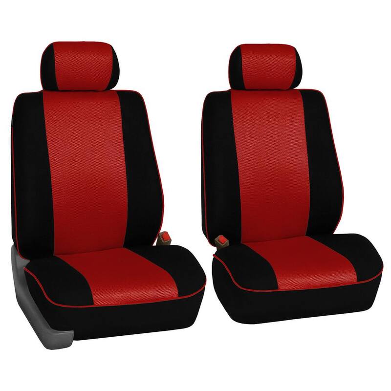 FH Group Cloth 47 in. x 23 in. x 1 in. Full Set Car Seat Covers - DMFB063RED115