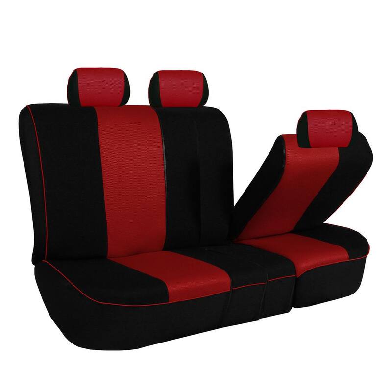 FH Group Cloth 47 in. x 23 in. x 1 in. Full Set Car Seat Covers - DMFB063RED115