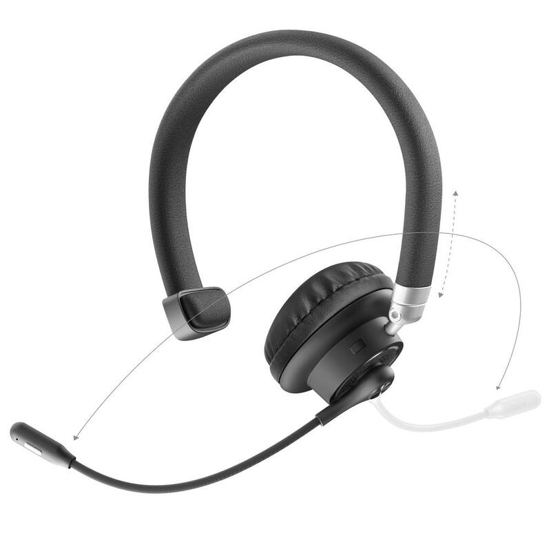 Car and Driver Noise Canceling Wireless Headset with Reversible Microphone Arm - CAD-BT4500BK