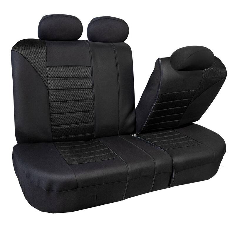 FH Group Premium 3D Air Mesh Seat Covers 47 in. x 23 in. x 1 in. Full Set - DMFB068BLACK115