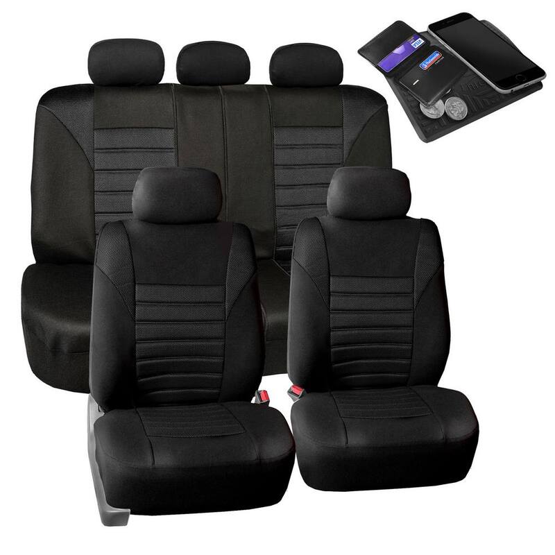 FH Group Premium 3D Air Mesh Seat Covers 47 in. x 23 in. x 1 in. Full Set - DMFB068BLACK115