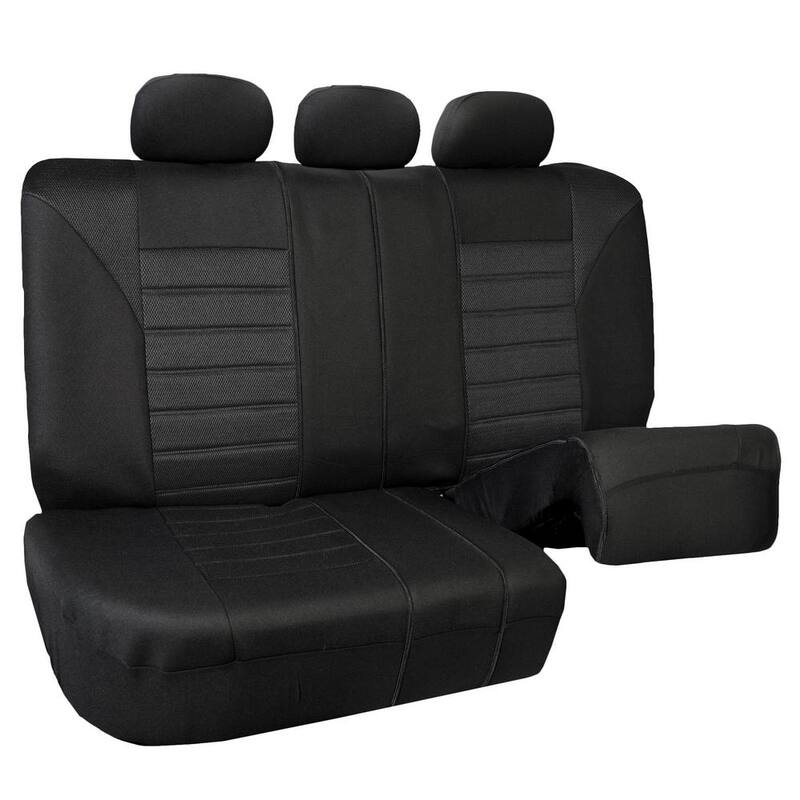 FH Group Premium 3D Air Mesh Seat Covers 47 in. x 23 in. x 1 in. Full Set - DMFB068BLACK115