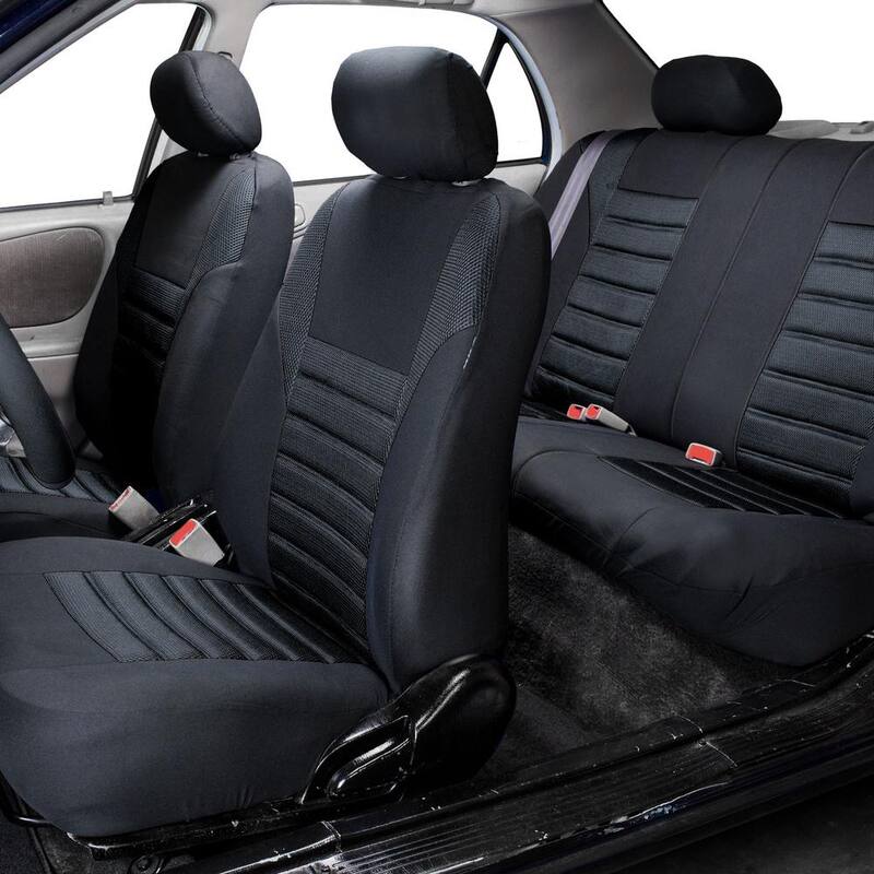 FH Group Premium 3D Air Mesh Seat Covers 47 in. x 23 in. x 1 in. Full Set - DMFB068BLACK115