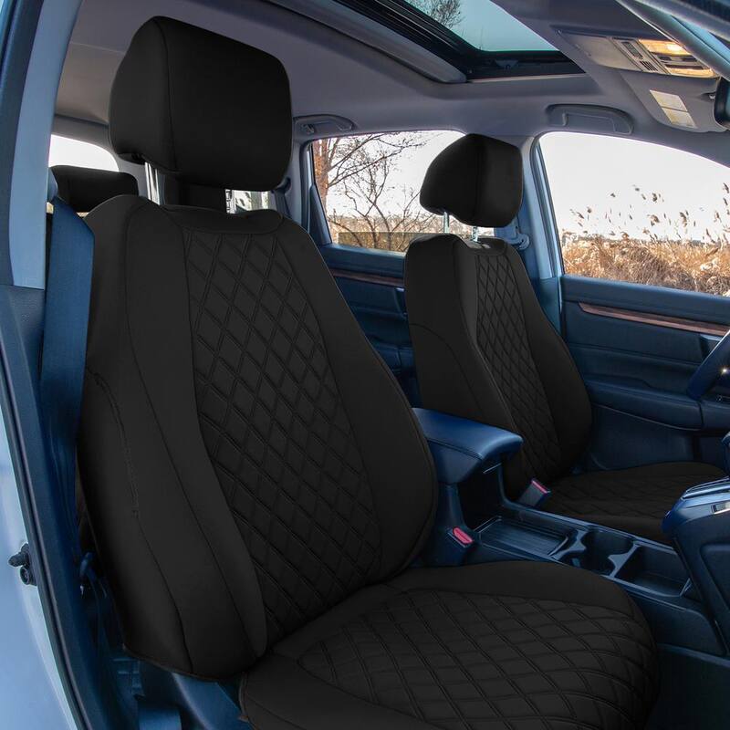 FH Group Neoprene Custom Fit Front Set Seat Covers for 2017-2022 Honda CR-V LX EX and EX-L - DMCM5014BK-FRNT