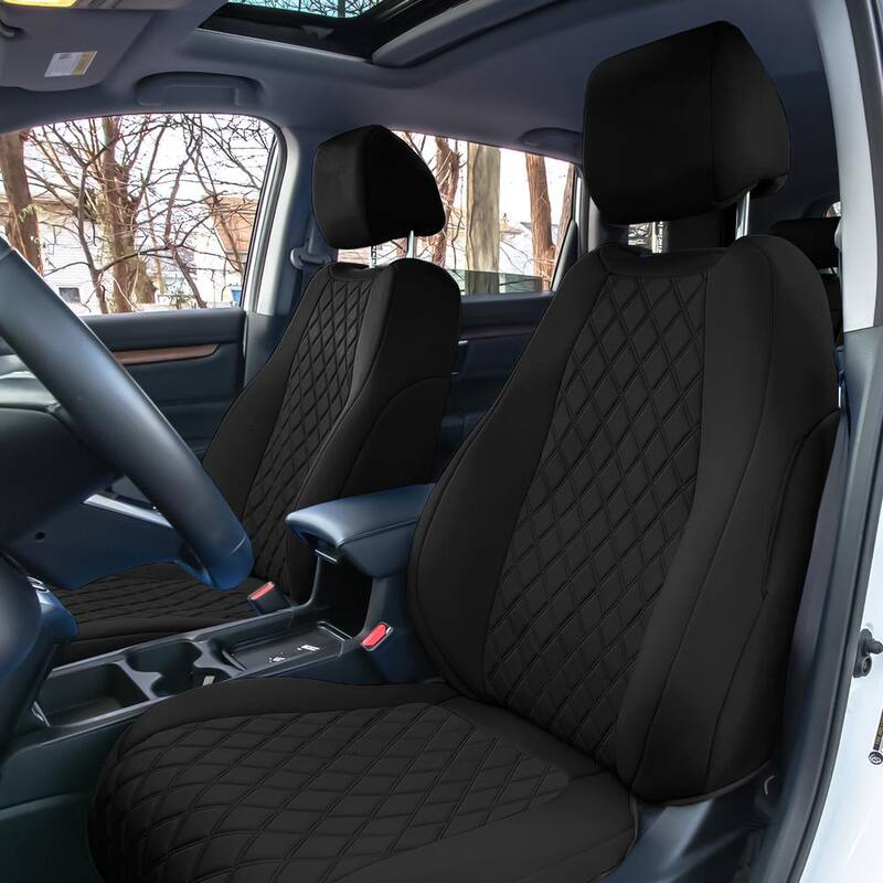 FH Group Neoprene Custom Fit Front Set Seat Covers for 2017-2022 Honda CR-V LX EX and EX-L - DMCM5014BK-FRNT