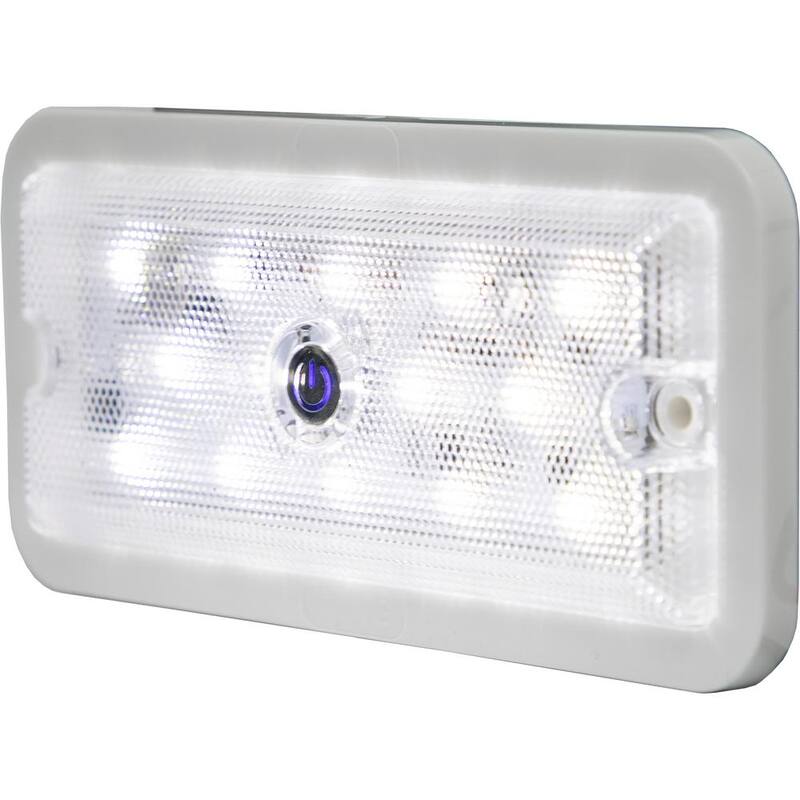 Buyers Products Company 5.8 in. Rectangular LED Interior Dome Light with Built-In Switch - 5626337