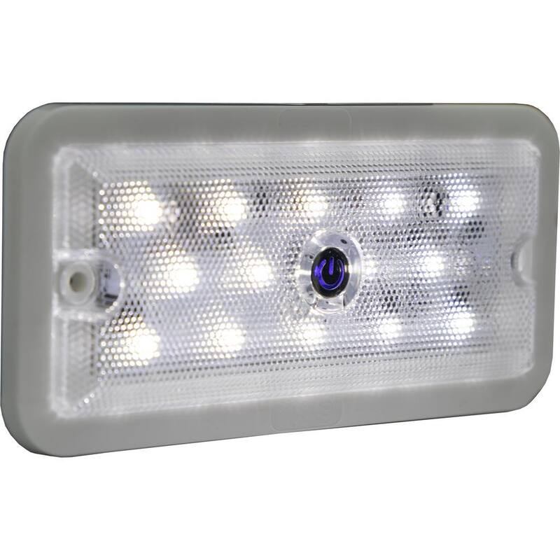 Buyers Products Company 5.8 in. Rectangular LED Interior Dome Light with Built-In Switch - 5626337