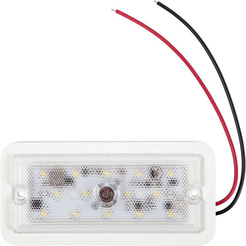 Buyers Products Company 5.8 in. Rectangular LED Interior Dome Light with Built-In Switch - 5626337