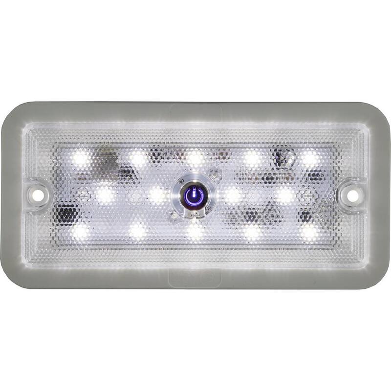 Buyers Products Company 5.8 in. Rectangular LED Interior Dome Light with Built-In Switch - 5626337