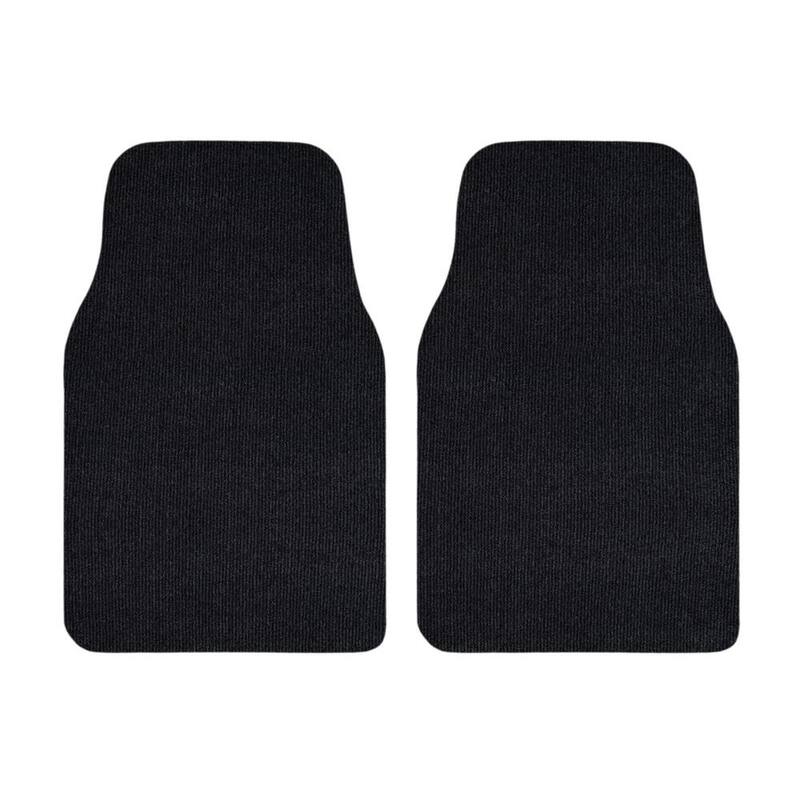 GGBAILEY Black Recycled Rugged All-Weather Textile Universal Fit Car Floor Mats for Cars, SUVs, Vans and Trucks (2-Piece) - D61422-F1A-LWAW-BK