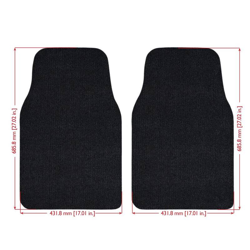 GGBAILEY Black Recycled Rugged All-Weather Textile Universal Fit Car Floor Mats for Cars, SUVs, Vans and Trucks (2-Piece) - D61422-F1A-LWAW-BK