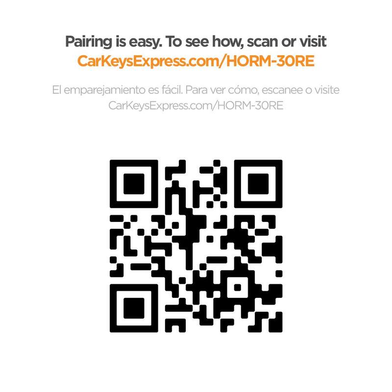Car Keys Express Replacement Honda Remote - 3 Button Keyless Entry Fob (Lock, Unlock, Panic) - Easy DIY Setup, No Tools Needed - HORM-30RE