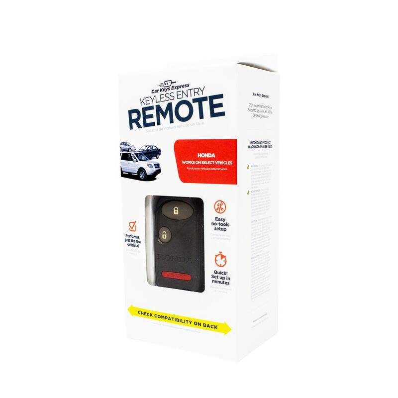 Car Keys Express Replacement Honda Remote - 3 Button Keyless Entry Fob (Lock, Unlock, Panic) - Easy DIY Setup, No Tools Needed - HORM-30RE