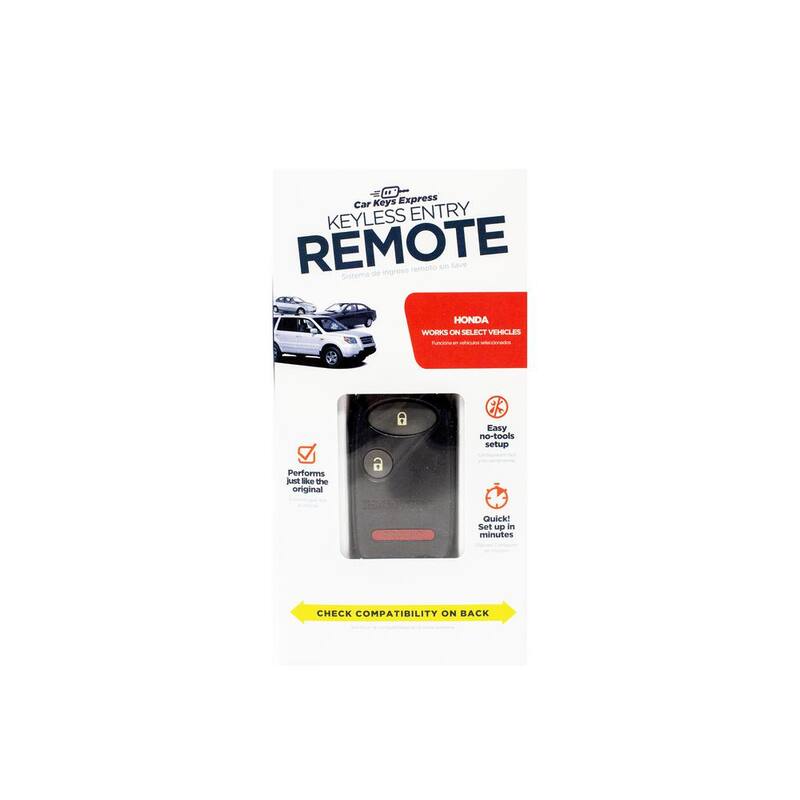 Car Keys Express Replacement Honda Remote - 3 Button Keyless Entry Fob (Lock, Unlock, Panic) - Easy DIY Setup, No Tools Needed - HORM-30RE