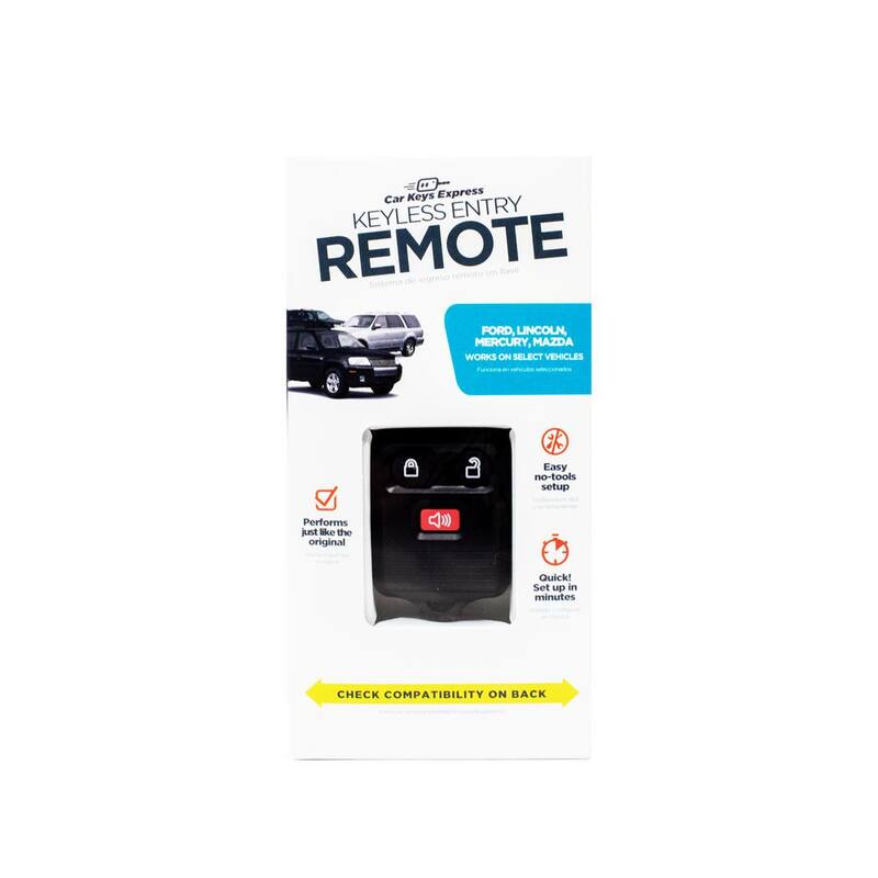 Car Keys Express Replacement Ford Remote Key Fob - 3 Button Keyless Entry with Lock, Unlock, and Panic Functions - FOR030-PK